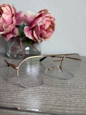Gold Metal Aviator Glasses - +2.00 progressive readers